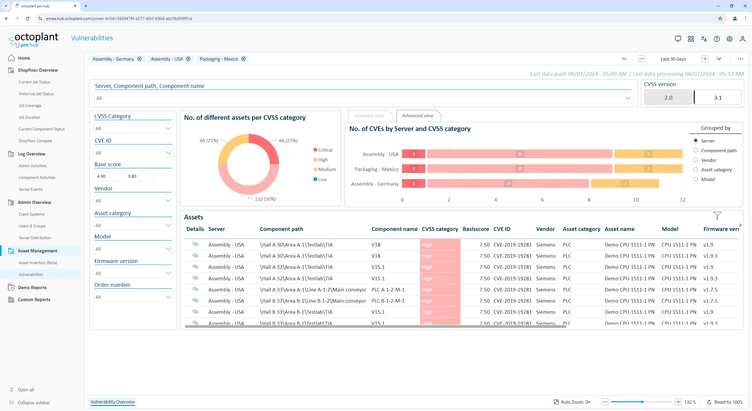 Screenshot octoplant hub asc risk