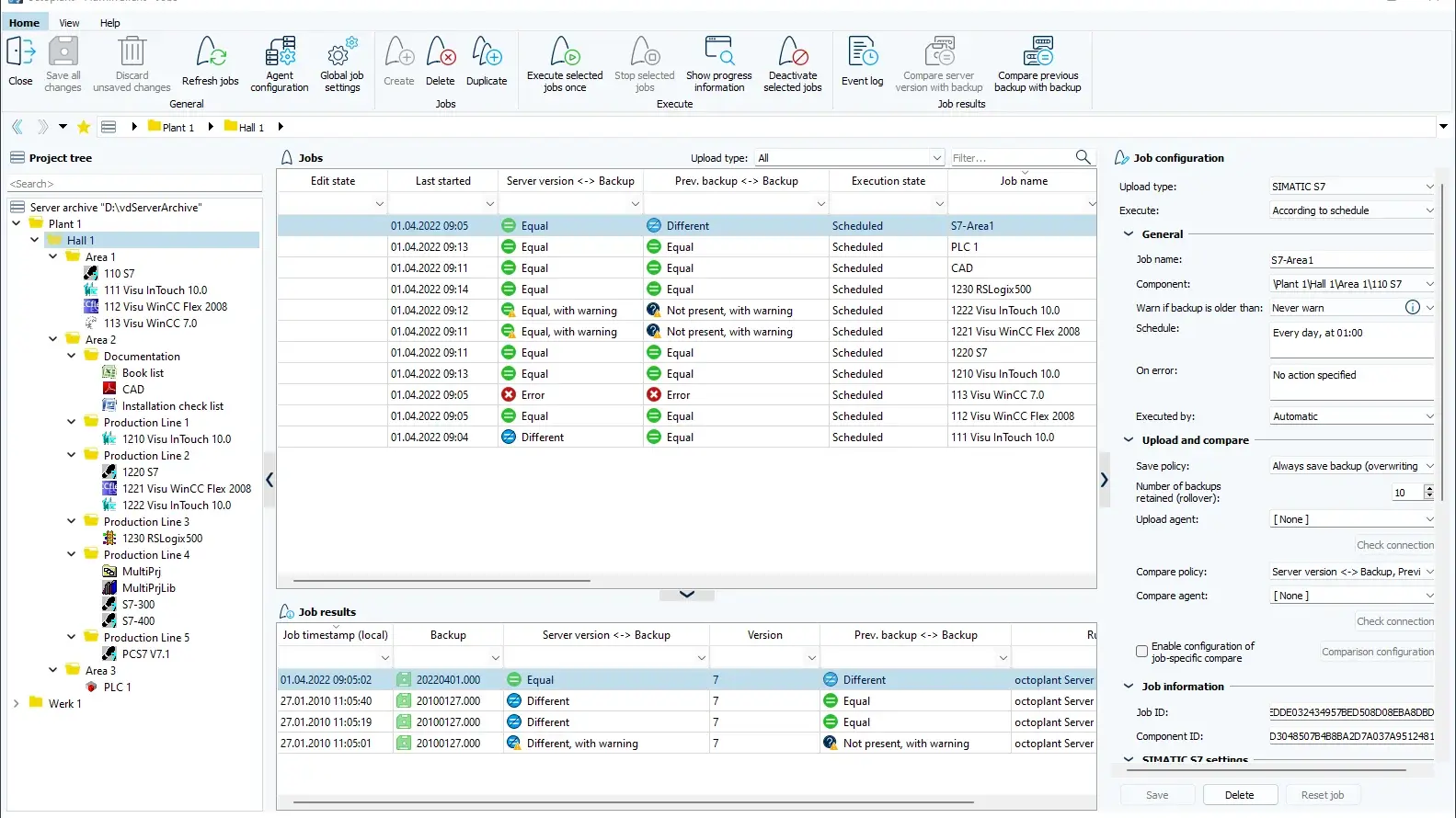 Job configuration