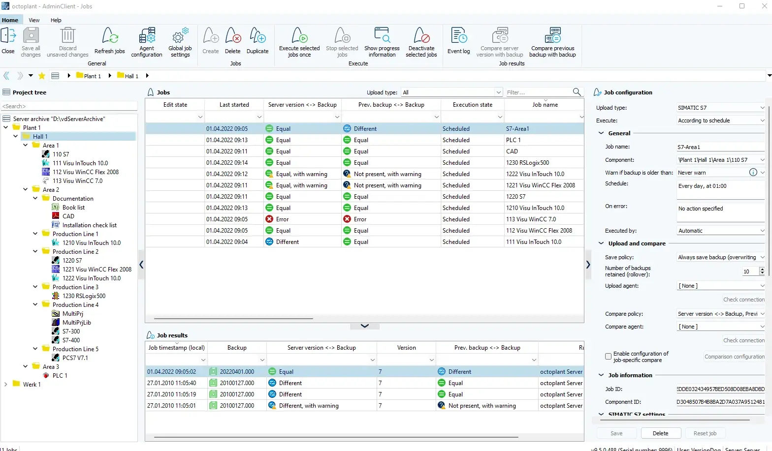 Job configuration